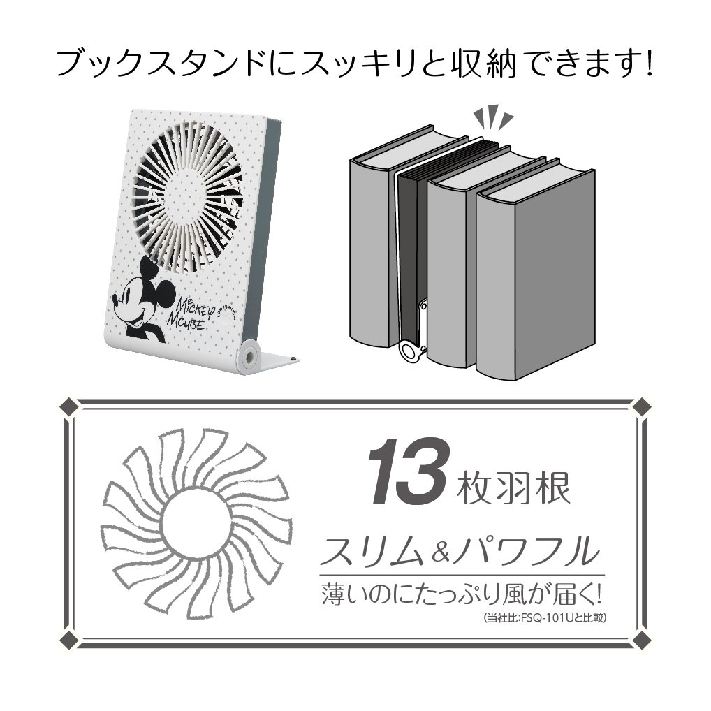 Amazon | ドウシシャ 卓上扇風機 Disneyシリーズ 11cm 3電源(AC